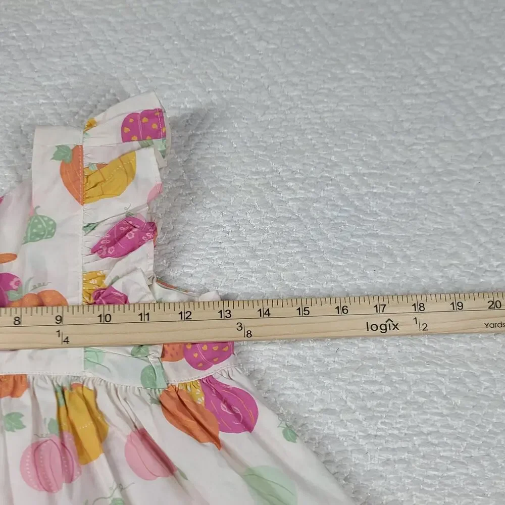 Eleanor Rose Pumpkin Patch ruffle strap girls Sz 6-7 kidcore preppy country club - Picture 7 of 7